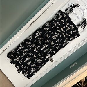 Abercrombie & Fitch Black Dress with White Embroidery